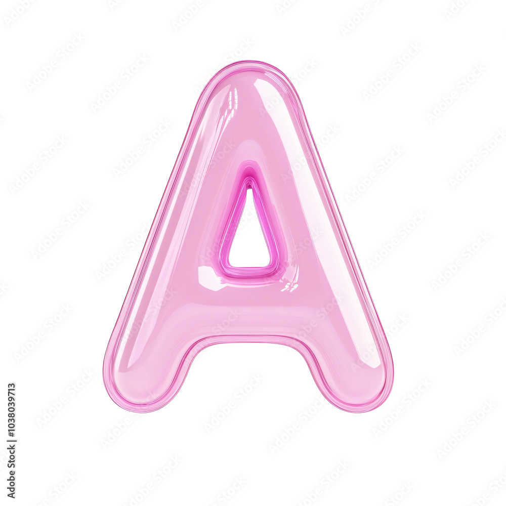 3D Cartoon Icon Letter A, Pink Balloon Material, Isometric with Transparent, Frosted Glass Effect, Minimalist and Cute Round Design, Rendered in Bright Colors on a Transparent Background 3D Cartoon Icon Letter A, Pink Balloon Material, Isometric with Transparent, Frosted Glass Effect, Minimalist and Cute Round Design, Rendered in Bright Colors on a Transparent Background