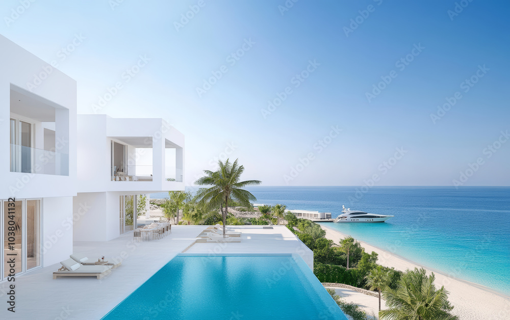 Fototapeta premium Summer vacation home by the sea