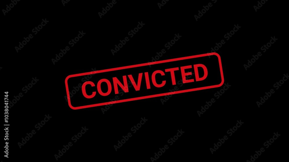 Convicted Text Stamp animation Convicted Text Stamp animation