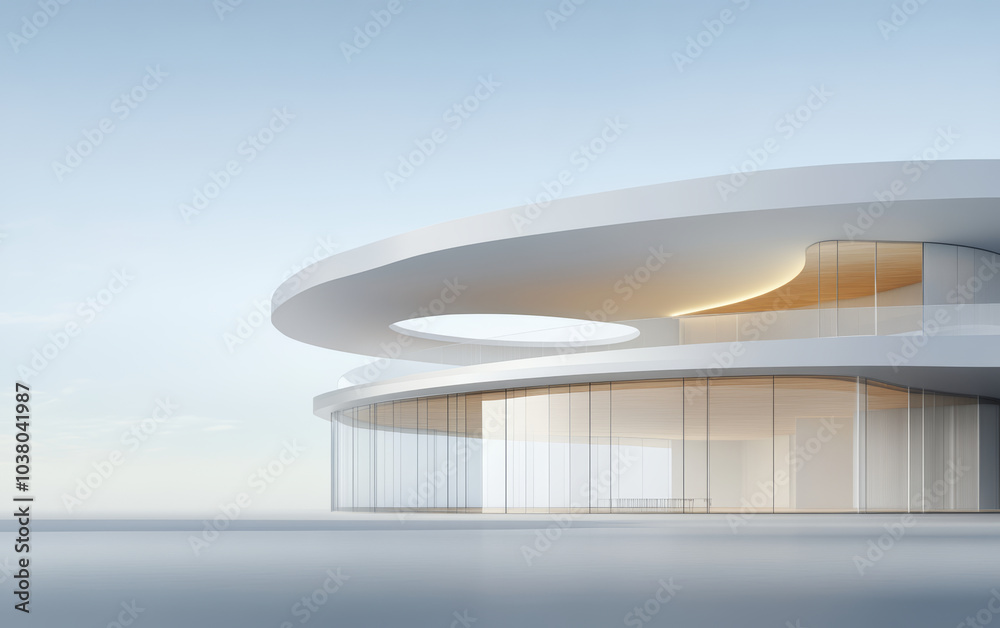 Fototapeta premium Minimalist modern art building space structure