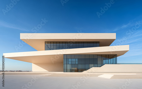 Minimalist modern art building space structure