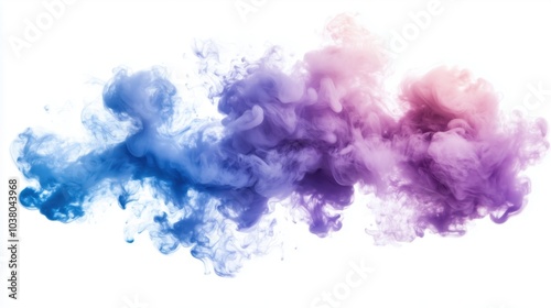 Colorful smoke swirl, vibrant blue, purple, pink hues, abstract art