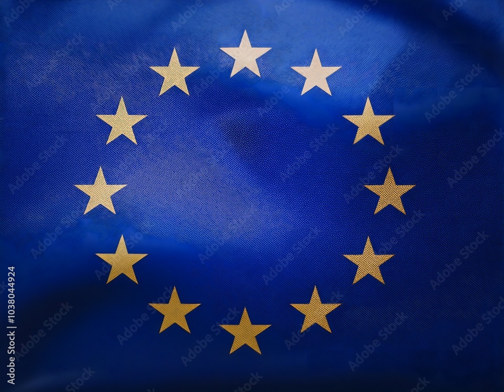 Round Europe flag with stars, European Union Round Europe flag with stars, European Union