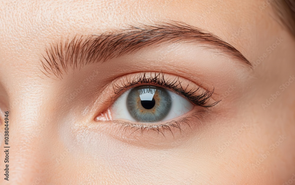 Obraz premium Artistic visualization of blepharoplasty recovery, highlighting smooth skin and rejuvenated appearance postsurgery