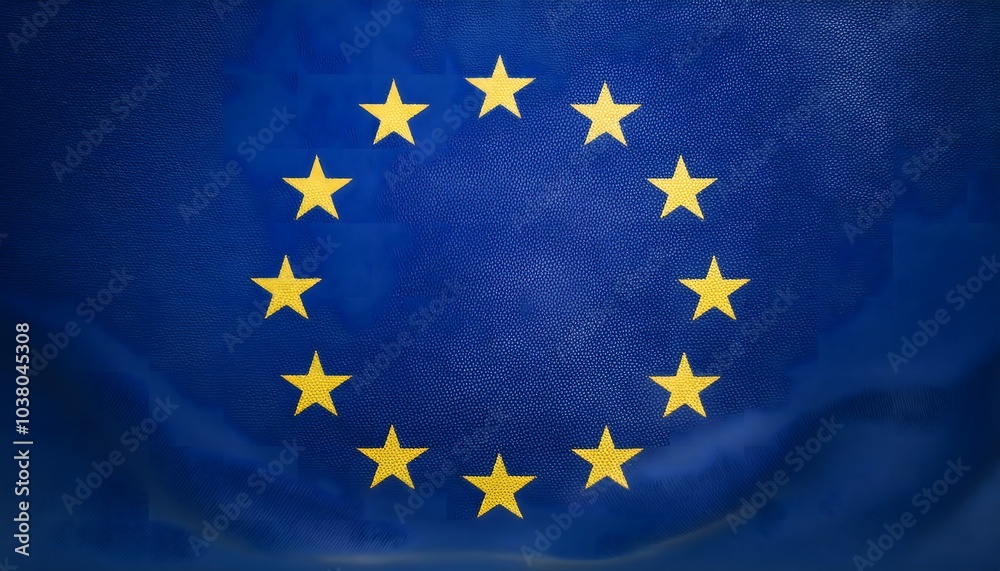 Round Europe flag with stars, European Union Round Europe flag with stars, European Union