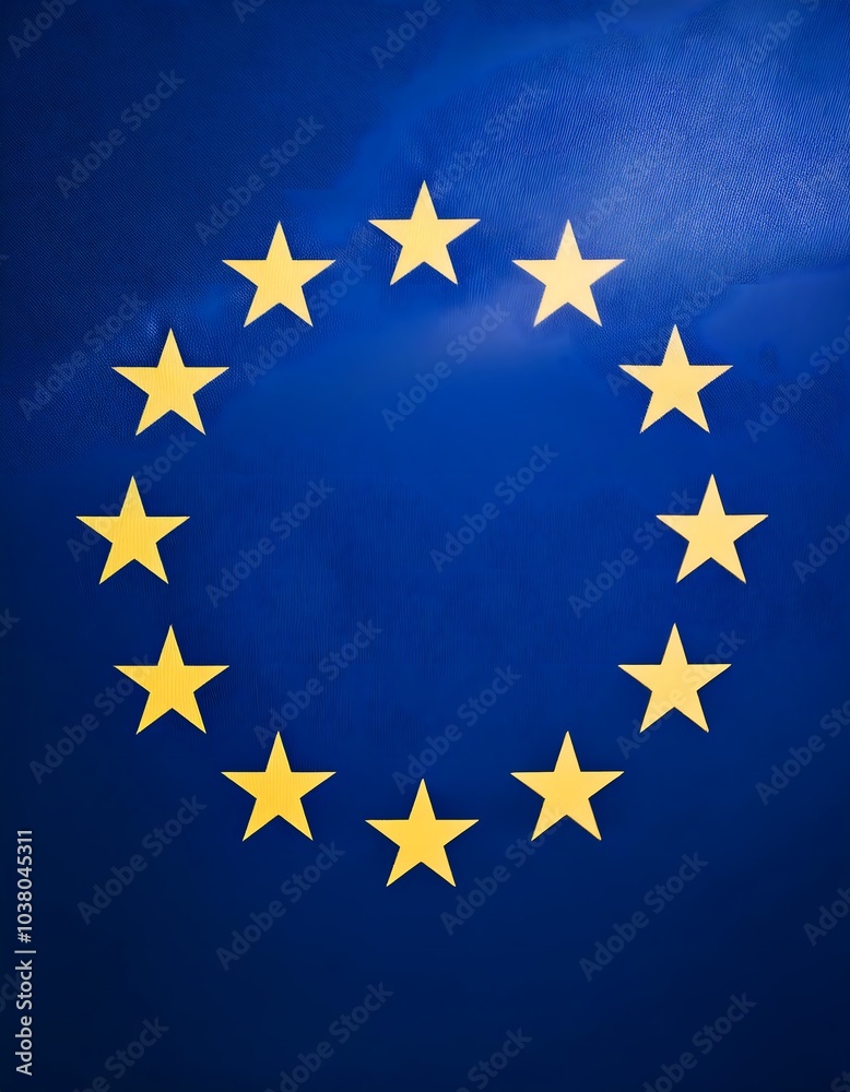 Round Europe flag with stars, European Union Round Europe flag with stars, European Union