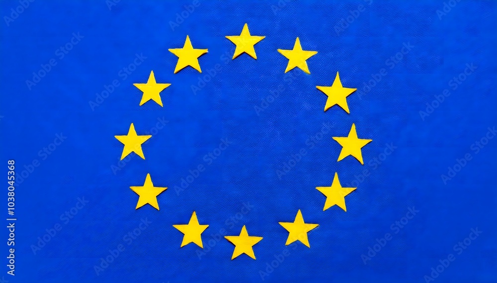 Round Europe flag with stars, European Union Round Europe flag with stars, European Union