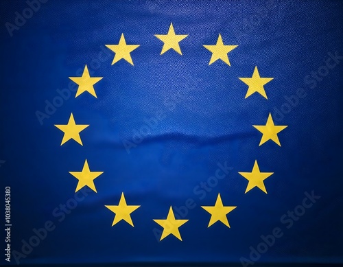 Round Europe flag with stars, European Union