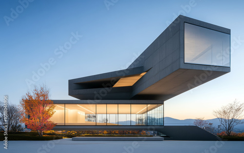 Minimalist modern art building space structure