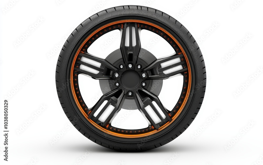 Obraz premium Wheels, tires and discs , Car tire isolated on white background