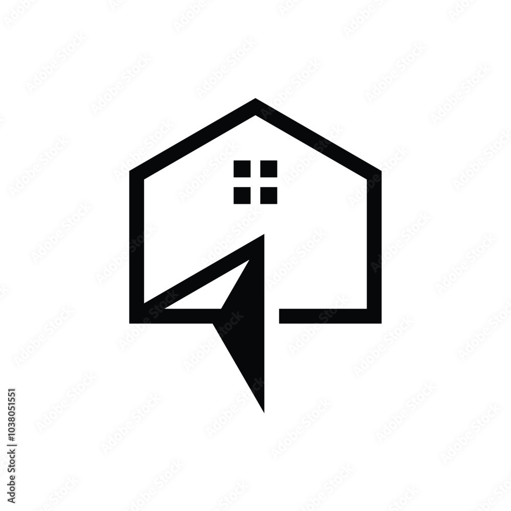 Home compass arrow logo design inspiration Home compass arrow logo design inspiration