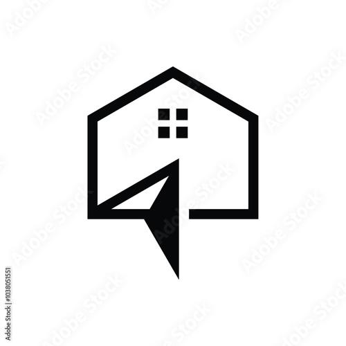 Home compass arrow logo design inspiration