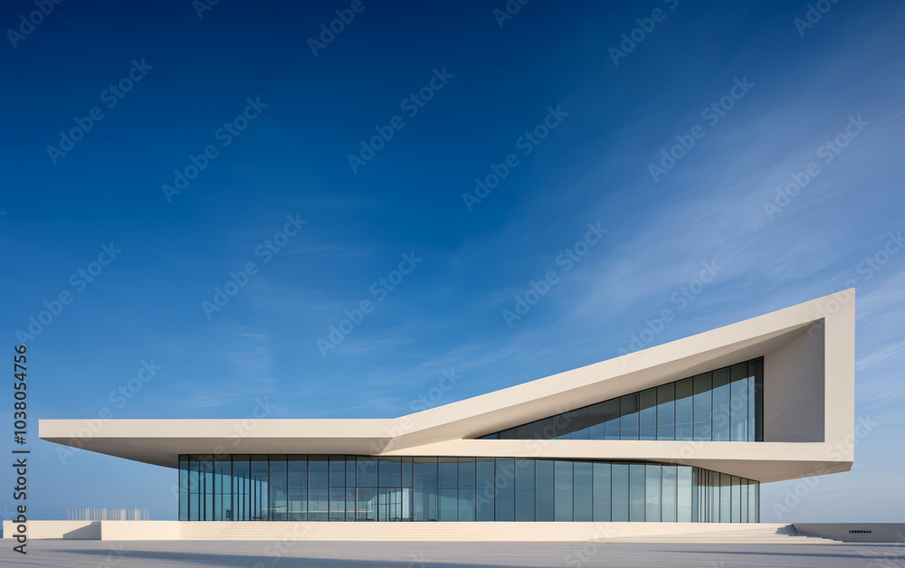 Fototapeta premium Minimalist modern architecture and spatial structure