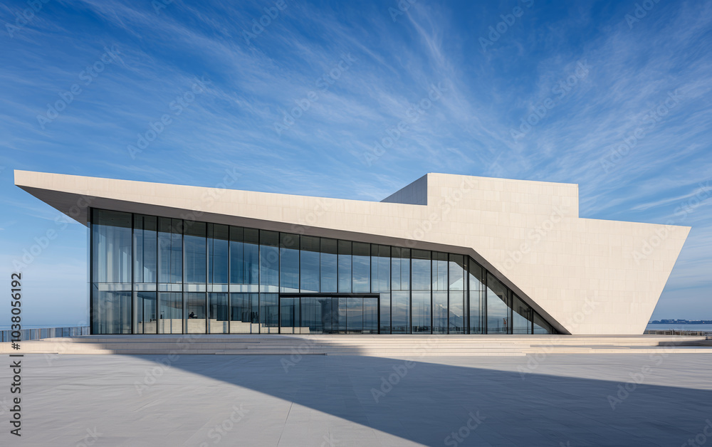 Fototapeta premium Minimalist modern architecture and spatial structure