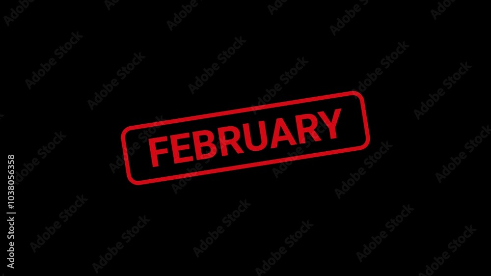 February Text Stamp animation February Text Stamp animation
