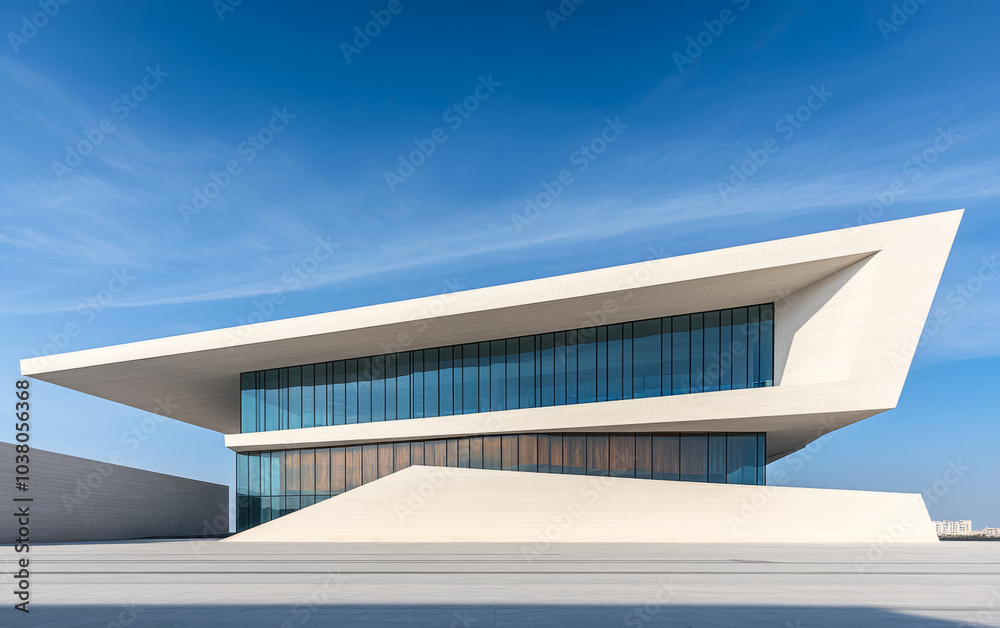 Fototapeta premium Minimalist modern architecture and spatial structure
