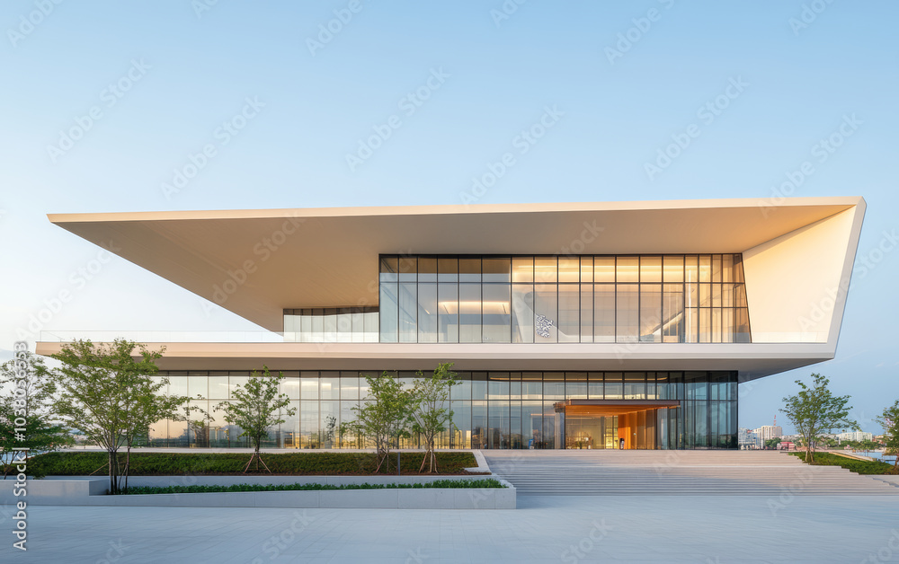 Fototapeta premium Minimalist modern architecture and spatial structure