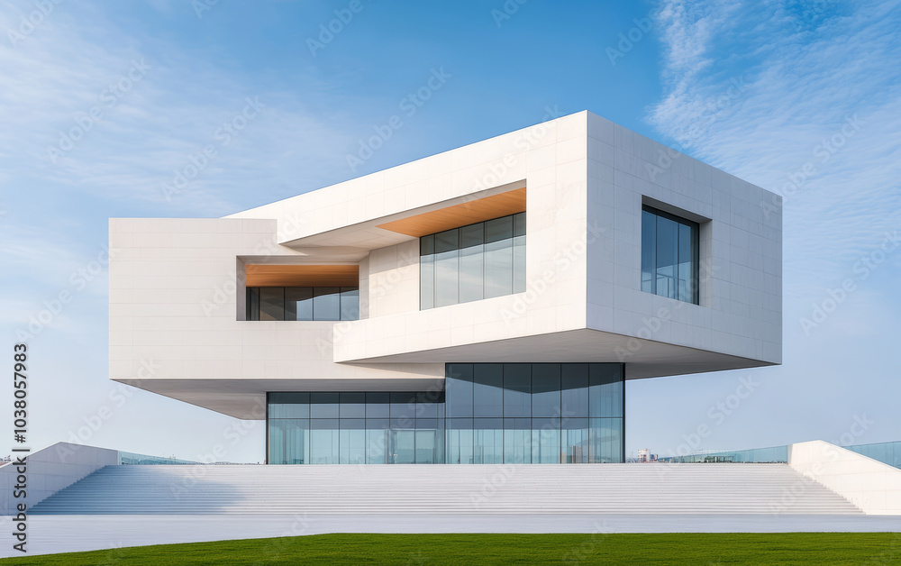 Minimalist modern architecture and spatial structure
