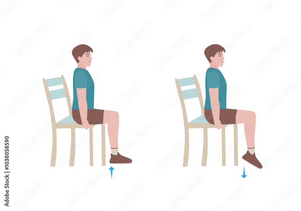 Exercises that can be done at-home using a sturdy chair.
Keep both legs at a 90-degree angle. Extend the heels of pushing the toes on the ground and lifting the heels of pushing. Exercises that can be done at-home using a sturdy chair.
Keep both legs at a 90-degree angle. Extend the heels of pushing the toes on the ground and lifting the heels of pushing.