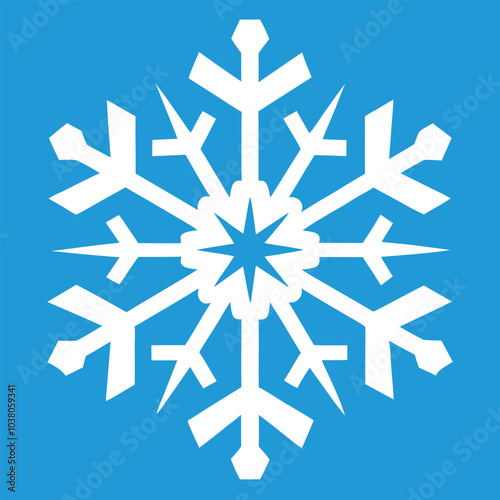 "Geometric Snowflake Patterns in Blue Hues"