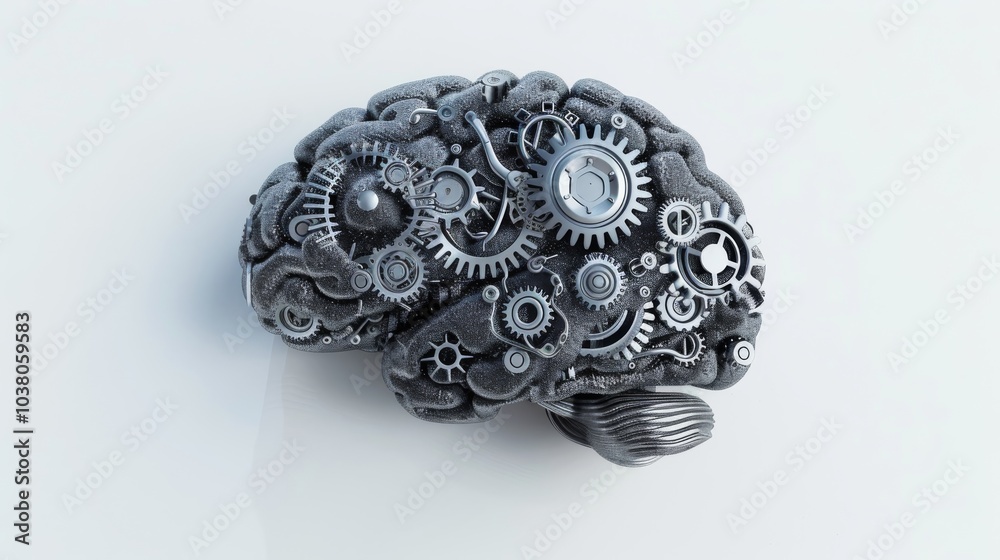 a stylized brain composed of gears and clockwork mechanisms, symbolizing the precision and efficiency of cognitive processes a stylized brain composed of gears and clockwork mechanisms, symbolizing the precision and efficiency of cognitive processes