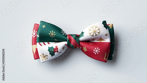 red bow tie Christmas with White background