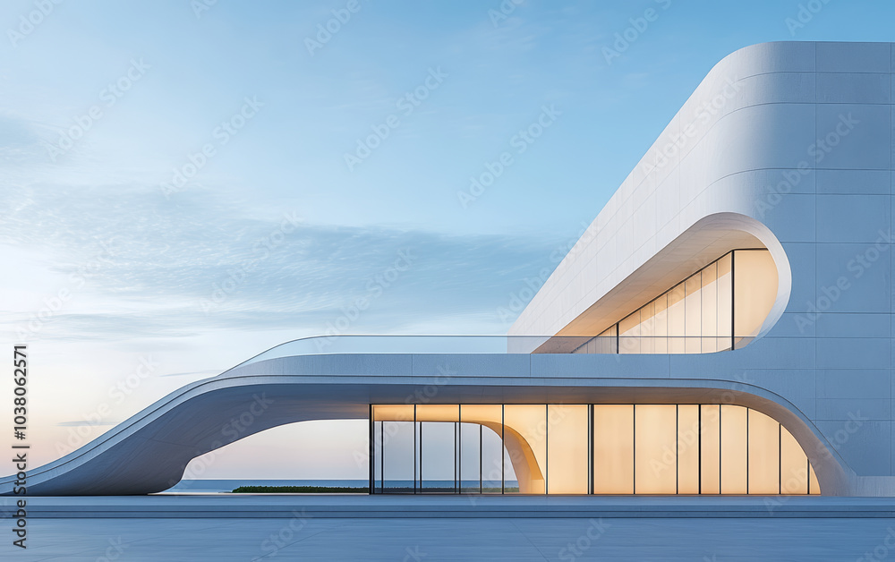 Fototapeta premium Minimalist modern art building space structure