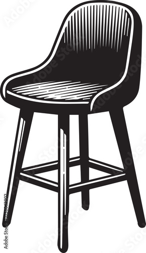 "Modern Stool Design Vector" A stylish wooden stool design, carefully crafted to provide a realistic and detailed look. ideal for architectural visualization, product designs, and marketing materials.