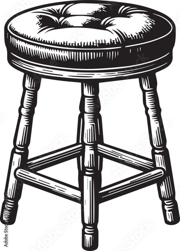 "Modern Stool Design Vector" A stylish wooden stool design, carefully crafted to provide a realistic and detailed look. ideal for architectural visualization, product designs, and marketing materials.