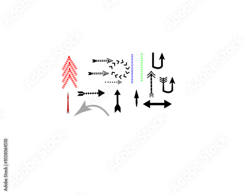 Arrow icon set isolated on white background photo