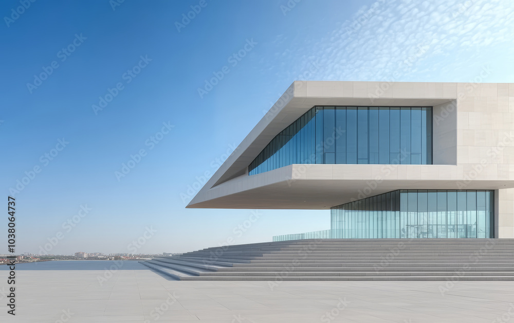 Fototapeta premium Minimalist modern art building space structure 