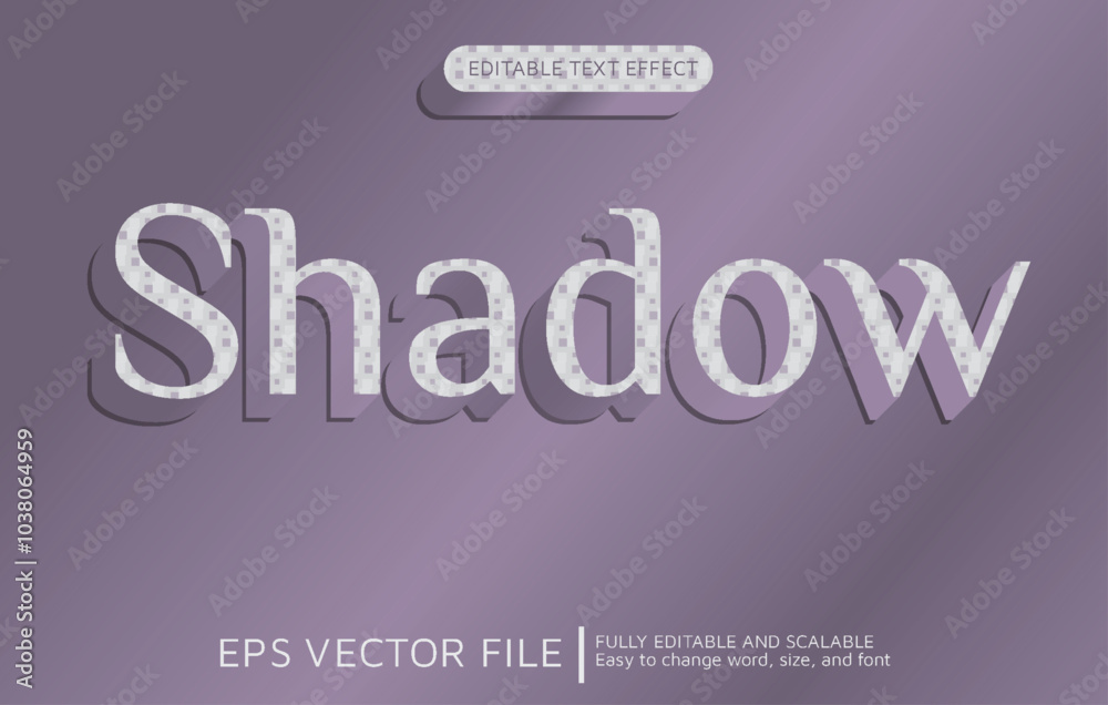 Editable Text Effect with Shady Purple Shadow Style 