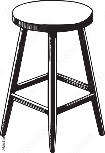 "Modern Stool Design Vector" A stylish wooden stool design, carefully crafted to provide a realistic and detailed look. ideal for architectural visualization, product designs, and marketing materials.
