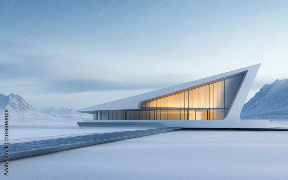 Fototapeta premium Minimalist modern architecture and spatial structure 