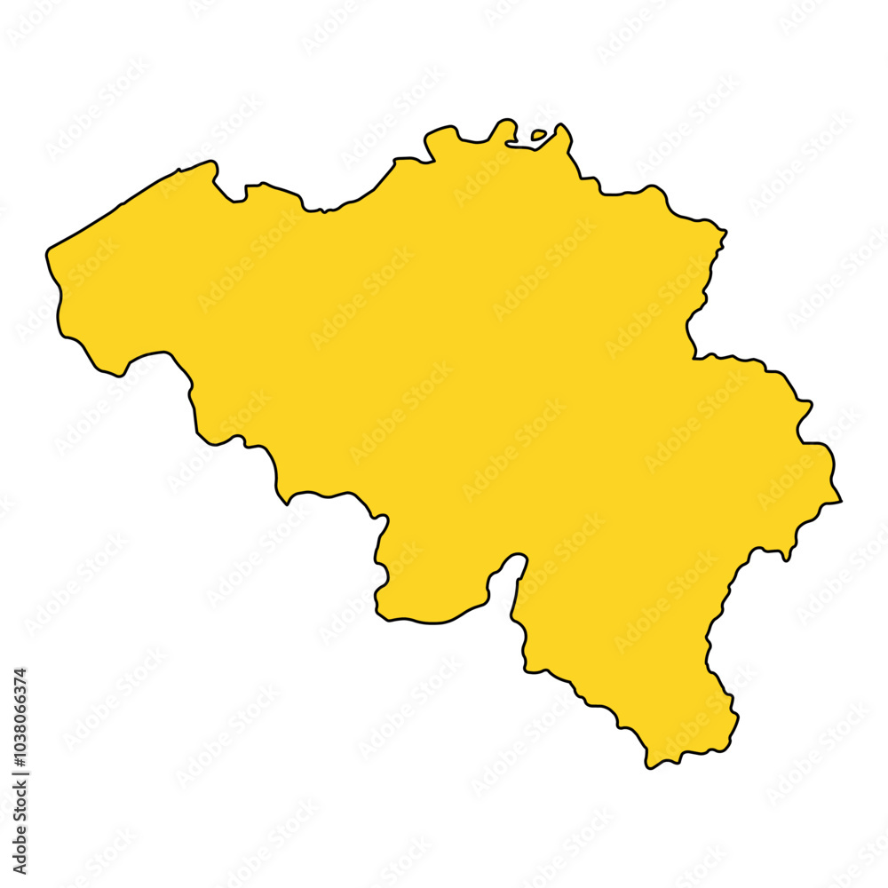 Belgium map symbol shape, travel web flat concept icon vector illustration