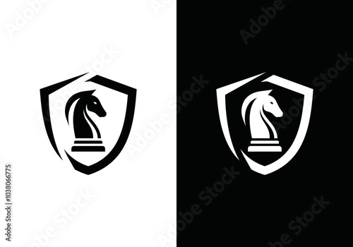 shield and horse logo in black, horse safety logo, horse protection logo, logo for horse racing