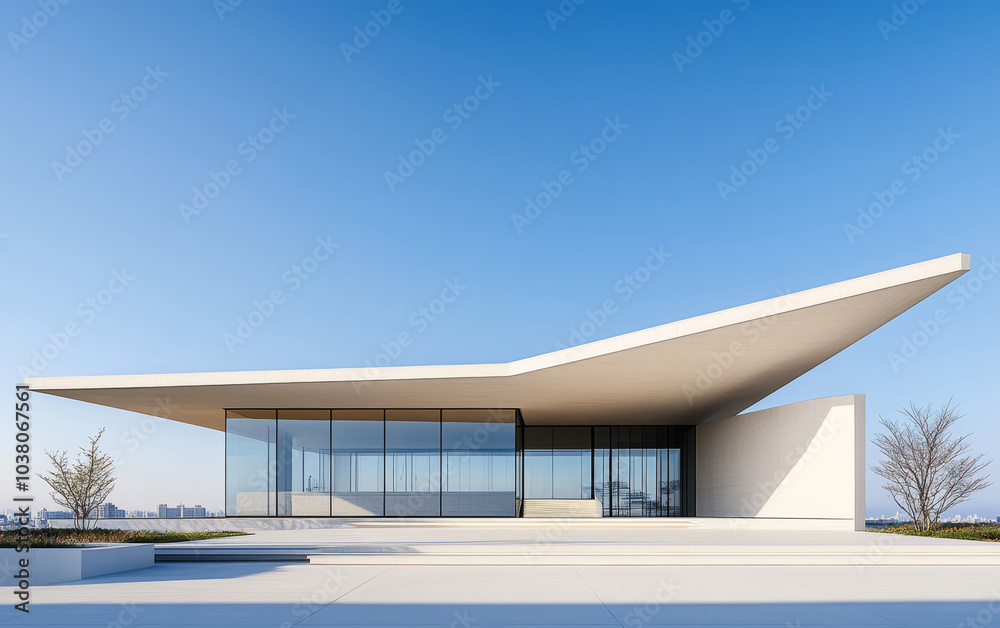 Fototapeta premium Minimalist modern architecture and spatial structure 