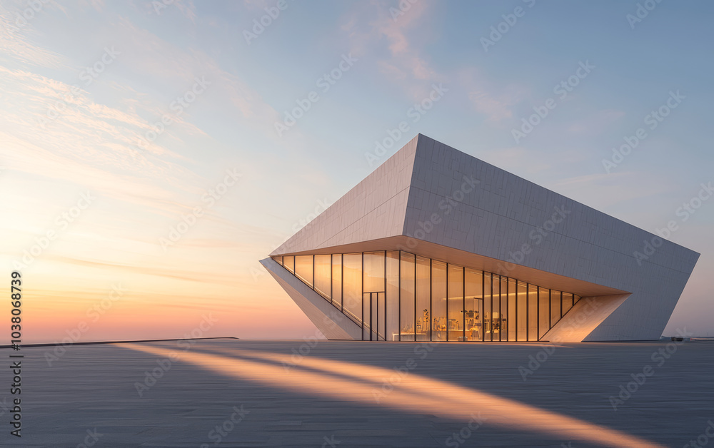 Fototapeta premium Minimalist modern architecture and spatial structure