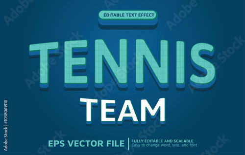 Editable Text Effect with Blue Tennis Style