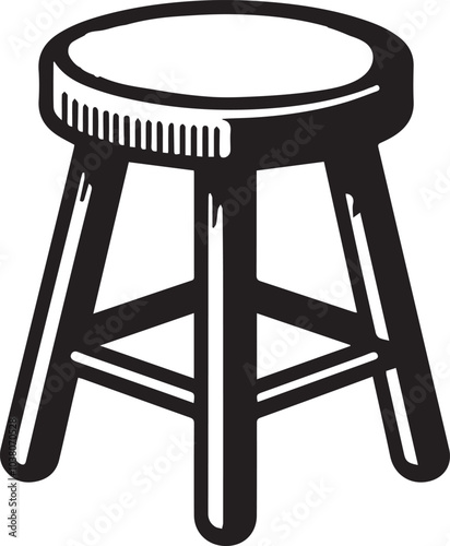 "Modern Stool Design Vector" A stylish wooden stool design, carefully crafted to provide a realistic and detailed look. ideal for architectural visualization, product designs, and marketing materials.