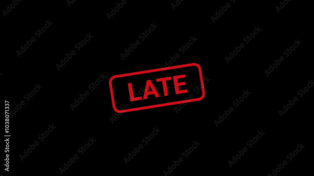 Late Text Stamp Animation Late Text Stamp Animation