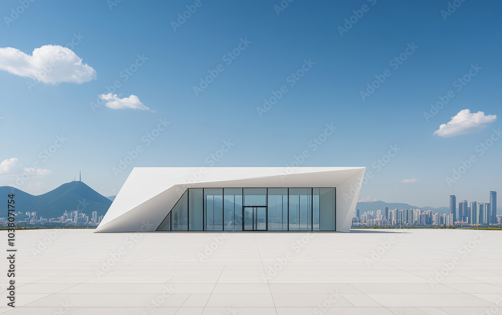 Fototapeta premium Minimalist modern art building space structure 
