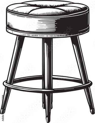 "Modern Stool Design Vector" A stylish wooden stool design, carefully crafted to provide a realistic and detailed look. ideal for architectural visualization, product designs, and marketing materials.