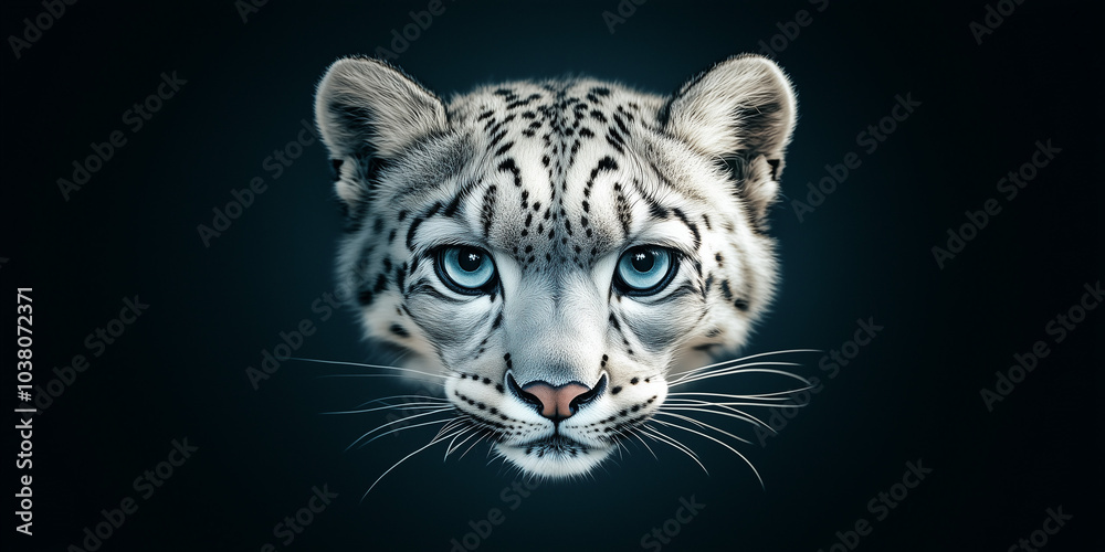 Obraz premium Majestic Snow Leopard Face Art