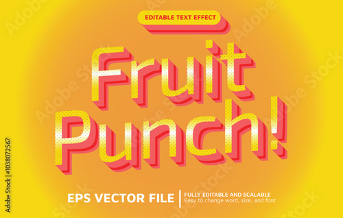 Editable Text Effect Glossy Fruit Punch Style