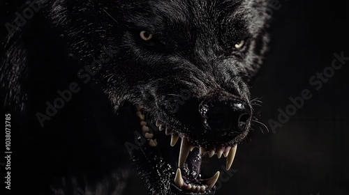 Intense Closeup of an Evil Werewolf Face