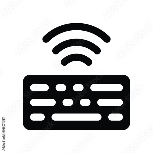 wireless keyboard icon. vector glyph icon for your website, mobile, presentation, and logo design.