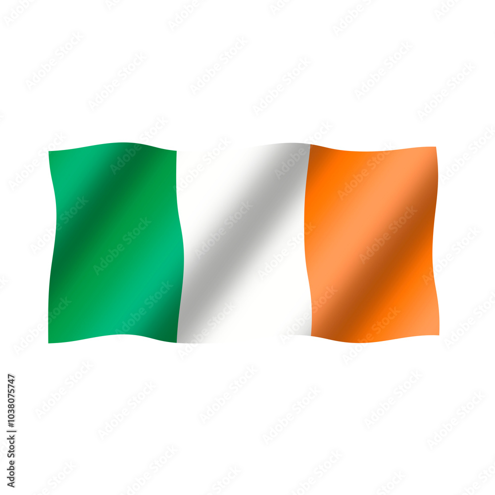 Fototapeta premium The national flag of ireland is flying beautifully