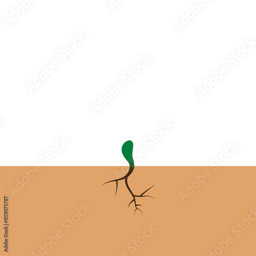 seed germination from soil vector illustration eps