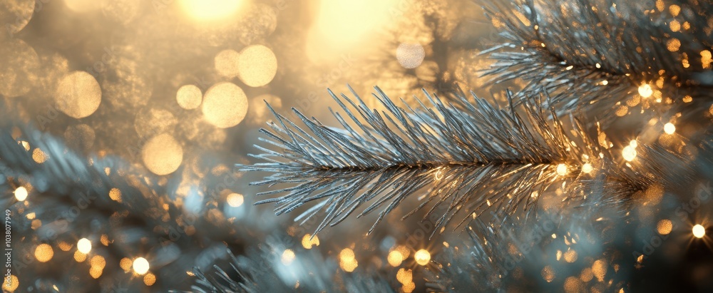 Fototapeta premium The Sparkling Christmas Tree Branch